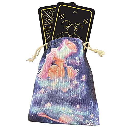 5 Pcs Samt Tarot Kartenetui | Kartenspiel-Aufbewahrungstasche für Tarot-Deck | Komposit-Geschenktüten aus Samt, Schmuckbeutel, bestickte Kordelzugbeutel für Würfel, Kristalle Fanelod von fanelod