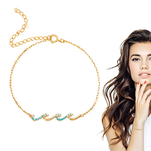 Armband für Frauen Silber, verstellbare wellige Charm Armbänder | Einfache Silber Armbänder, Sterling Silber Schmuck Zubehör Halskette Armband, Geschenke für Frauen von fanelod