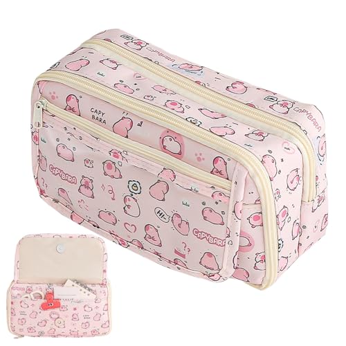 Capybara Federmäppchen, mehrlagiges Federmäppchen mit Reißverschluss, Capybara Federmäppchen mit Reißverschluss, großes Fassungsvermögen, Capybara-Stiftbox, Organizer-Tasche, tragbares Federmäppchen Capybara Federmäppchen, mehrlagiges Federmäppchen mit Reißverschluss, Capybara Federmäppchen mit Reißverschluss, großes Fassungsvermögen, Capybara-Stiftbox, Organizer-Tasche, tragbares Federmäppchen von fanelod