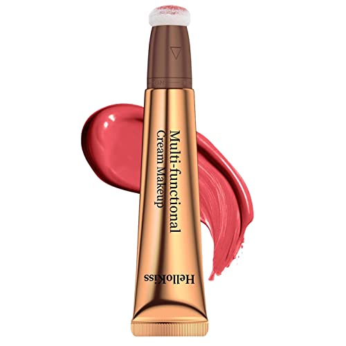 Contour Beauty Wand, Rouge-Highlighter-Stick, cremiger 3-in-1-Multistick in 6 verschiedenen Farbtönen, flüssiger Gesichts-Concealer zur Konturierung/Highlighter/Rouge-Stick mit Kissen-Applikator von fanelod