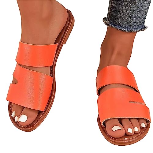 Damen-Sandalen aus Gummi, große Slipper, offene Zehen, Freizeitschuhe, große Größe für Ausgehen, Baden, Einkaufen von fanelod