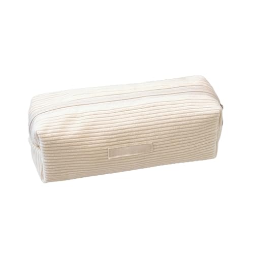 Federmäppchen aus Cord – ästhetisches Federmäppchen für Schulbedarf, einfarbiges Federmäppchen, großes Fassungsvermögen, Schreibwaren-Tasche, Make-up-Tasche, Cord-Stifttasche, Bleistift-Organizer von fanelod
