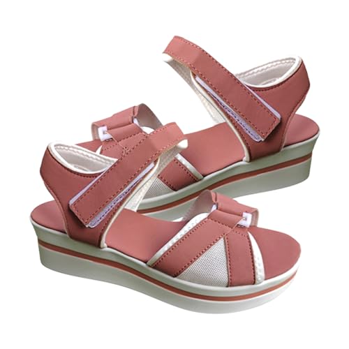 Flache Damen-Sandalen | Flatform-Wandersandalen für Damen, weiche, flache, niedrige dicke Sohle, Camping von fanelod