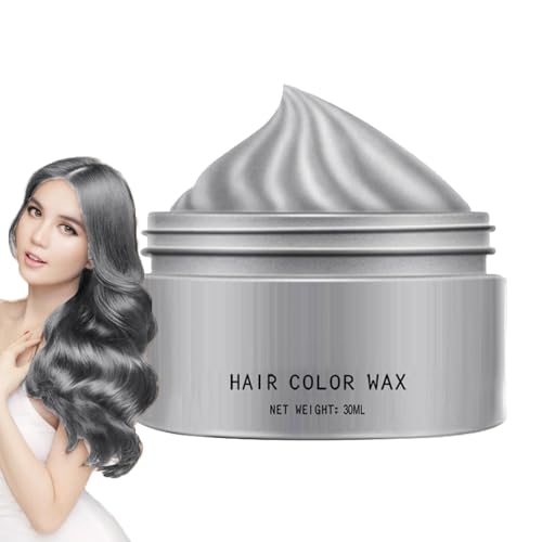 Haar-Styling-Wachs – Temporäres graues Haarfärbewachs 45 g | Instant-Frisur-Creme-Farbstoff | Temporäres modellierendes Haarfärbewachs in natürlicher Farbe für Männer, Frauen und alle Altersgruppen von fanelod