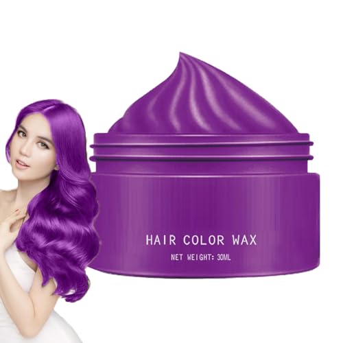 Haar-Styling-Wachs – Temporäres lila Haarfärbewachs 45 g | Instant-Frisur-Creme-Farbstoff | Temporäres modellierendes Haarfärbewachs in natürlicher Farbe für Männer, Frauen und alle Altersgruppen von fanelod