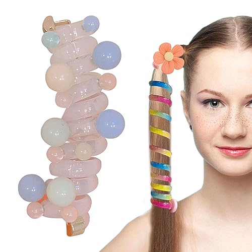 Haargummis ohne Beschädigung, Telefonkabel-Pferdeschwanz-Haargummis, stilvolle und wasserdichte Haarspiralen, elastisches Haar, gedrehtes Haargummi, Haar-Accessoires für Kinder von fanelod