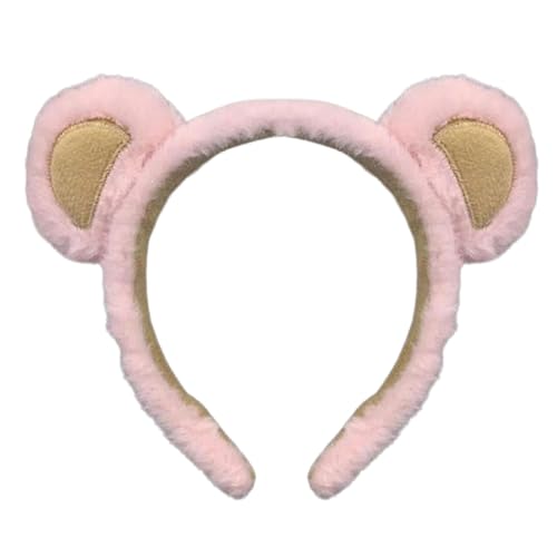 Haarreif mit Bärenohren, flauschiges Hautpflege-Stirnband, flauschiges Make-up, Hautpflege, niedlich, weich, Kopfbedeckung für Cosplay, Make-up, Waschen, Gesicht, Kostüm, Weihnachten von fanelod
