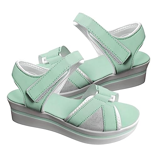 Lässige Damen-Wandersandalen, flache Sandalen, verschleißfest, flach, niedrige dicke Sohle, von fanelod