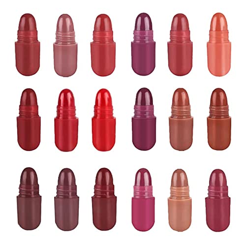 Mini-Pillen-Lippenstift-Set, 18 Farben, matt, Mini-Kapsel-Lippenstift, Pillen-Lippenstift-Kapseln, Mini-Kapseln-Lippenstift, pigmentierter Kapsel-Lippenstift für Frauen und Mädchen von fanelod