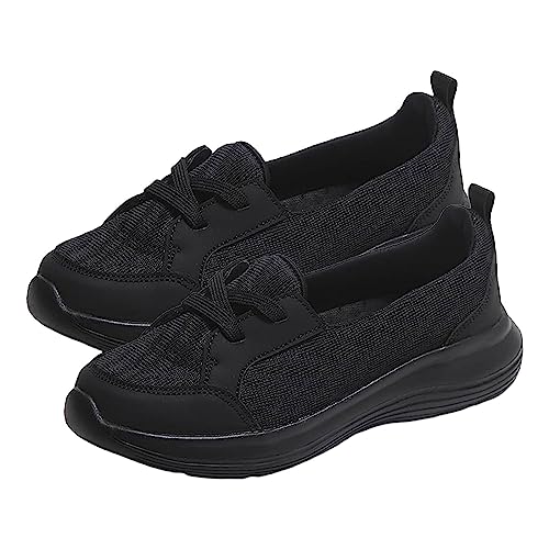 Orthopädische Schuhe für Damen, Netz-Schuhe, Fußgewölbeunterstützung, leichte Schlupfschuhe für Arbeit, Unterhaltung, Freizeit, Spaziergang, Schwarz von fanelod