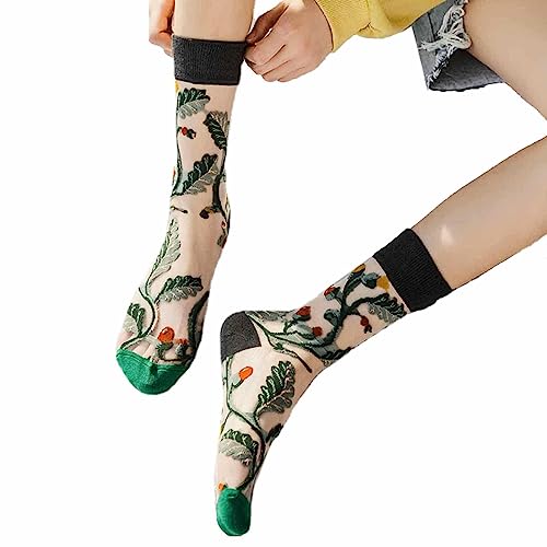 Socken mit Blumenmuster,3D-Belüftungs-Söckchen | Damen-Vintage-Stil, sommerliche, atmungsaktive Belüftung für Damen und Mädchen Fanelod von fanelod