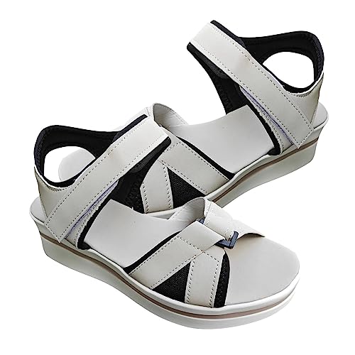 fanelod Lässige Damen-Wandersandalen | flache und lässige Wandersandalen für Damen – verschleißfest, flache flache und dicke Sohle, Strand, Strand von fanelod