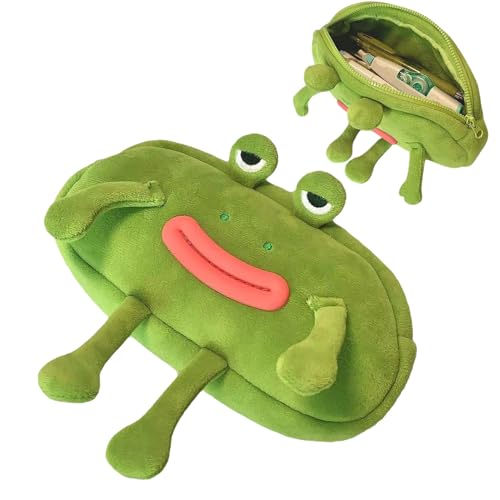 fanelod Süßes Frosch-Federmäppchen, Frosch-Federmäppchen, Neuartiges Federmäppchen mit großem Mund, Plüsch-Frosch-Cartoon, Niedliche Cartoon-Make-up-Kosmetiktasche für Schulbedarf fanelod Süßes Frosch-Federmäppchen, Frosch-Federmäppchen, Neuartiges Federmäppchen mit großem Mund, Plüsch-Frosch-Cartoon, Niedliche Cartoon-Make-up-Kosmetiktasche für Schulbedarf von fanelod