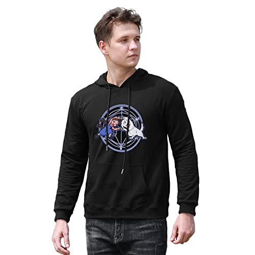 Full Metal Alchemist Hoodies Long Sleeve Casual Hoodies Men Full Metal Fusion Cartoon Hoodies Black 3XL von fangs