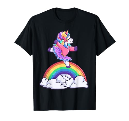Tolle Mädchen Einhorn Regenbogen Tanz Ballerina T-Shirt Tolle Mädchen Einhorn Regenbogen Tanz Ballerina T-Shirt von fansinn.official