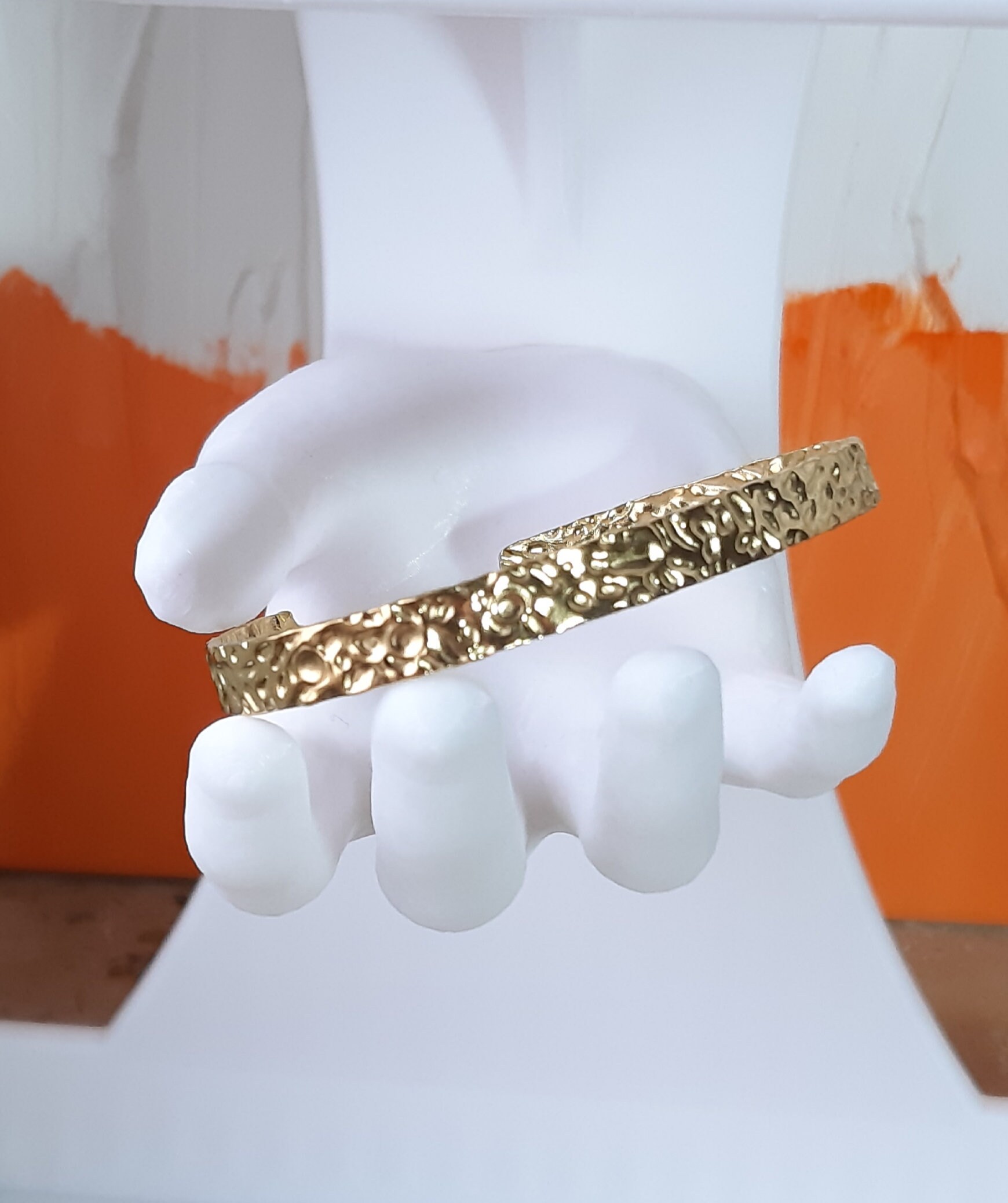 Armreifen Edelstahl Gold Struktur von fantasieschick