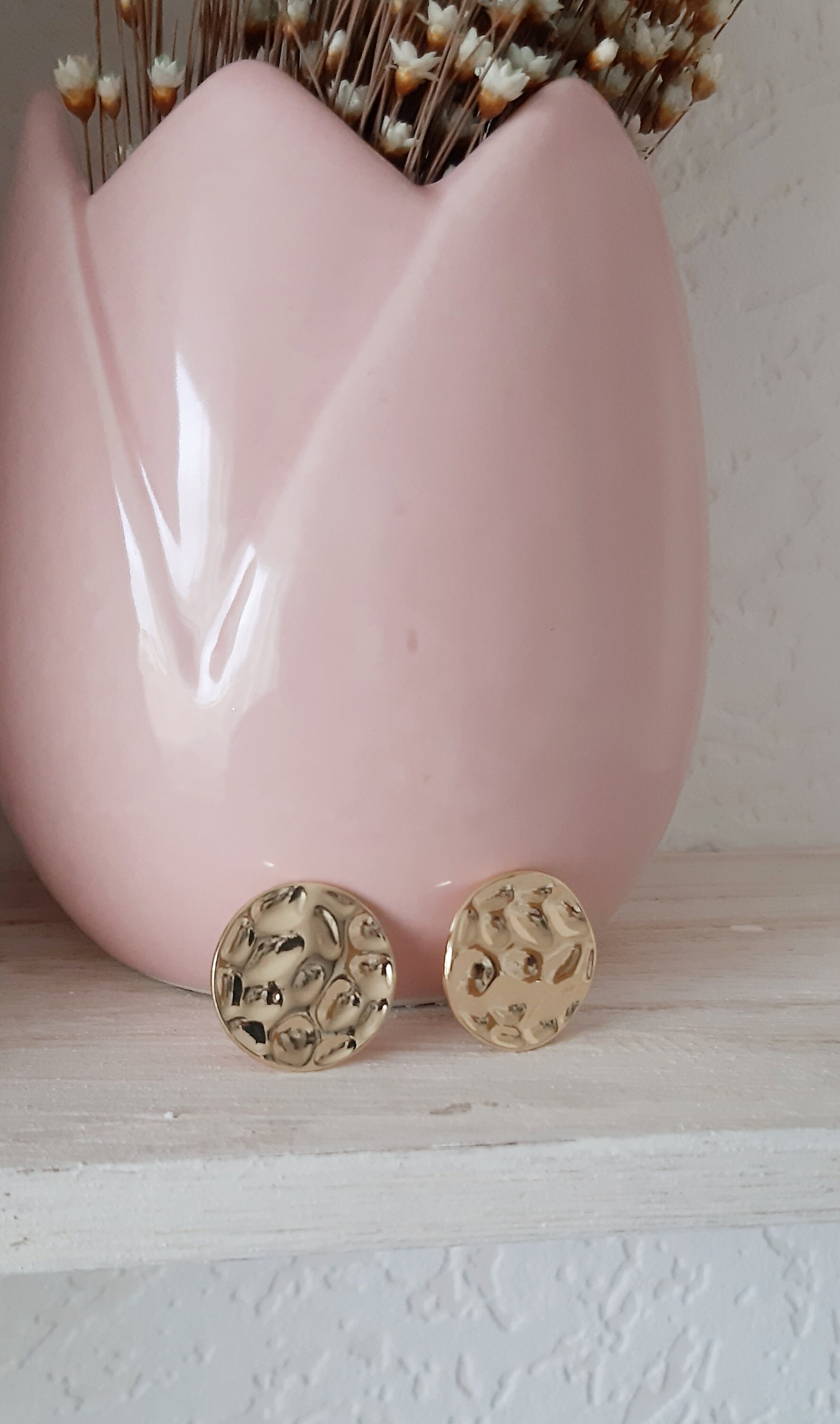 Ohrstecker Rund Gold Struktur von fantasieschick