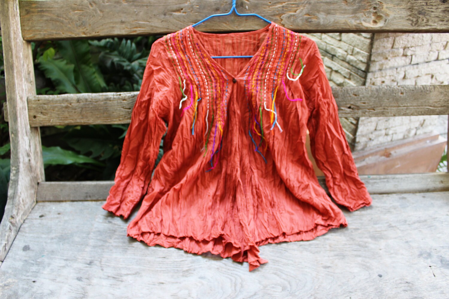 M-L Bequeme Baumwollbluse Ii - Brick von fantasyclothes