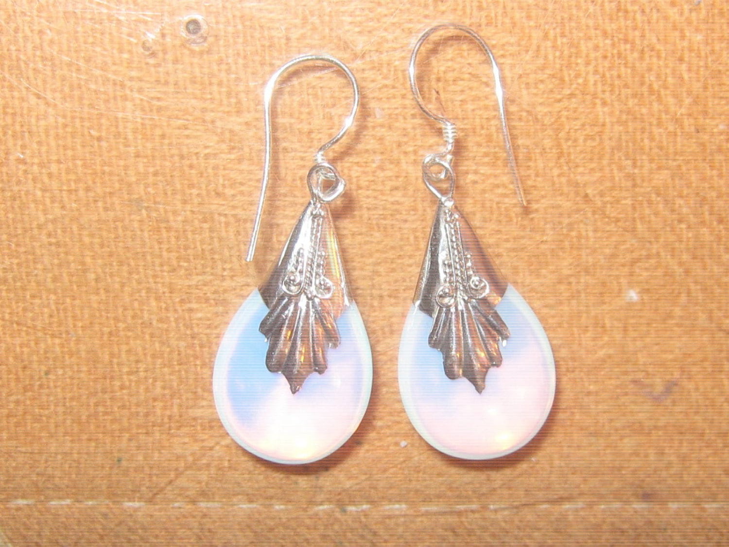 925 Sterling Silber Seeoopal Opalit Glas Tropfen Ohrhänger 925 Sterling Silber Seeoopal Opalit Glas Tropfen Ohrhänger von fantazy007
