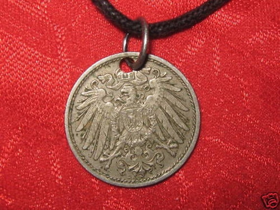 Vintage Anfang 1900 Deutscher Adler Münze Anhänger Halskette Vintage Anfang 1900 Deutscher Adler Münze Anhänger Halskette von fantazy007