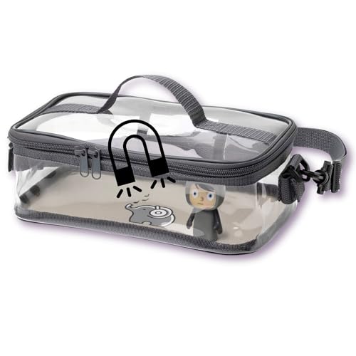 fantifant Magnetboden- Tasche für Toniefiguren | Transparente Tasche zum Transportieren und Aufbewahren von bis zu 30 Figuren (abhängig von der Figurengröße) (elefantengrau) von fantifant