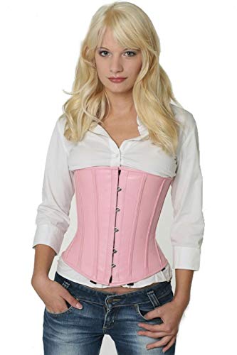 fapedo Korsett Corsage Korsage Unterbrust lang Leder pink 38 von fapedo