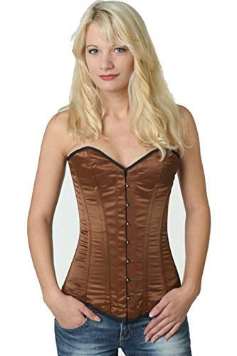 fapedo Satinkorsett Braun Vollbrustmodell lang sy10/46 von fapedo