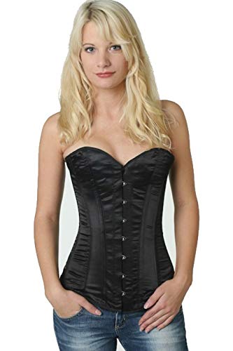 fapedo Satinkorsett Schwarz Vollbrustmodell lang sy00/44 von fapedo