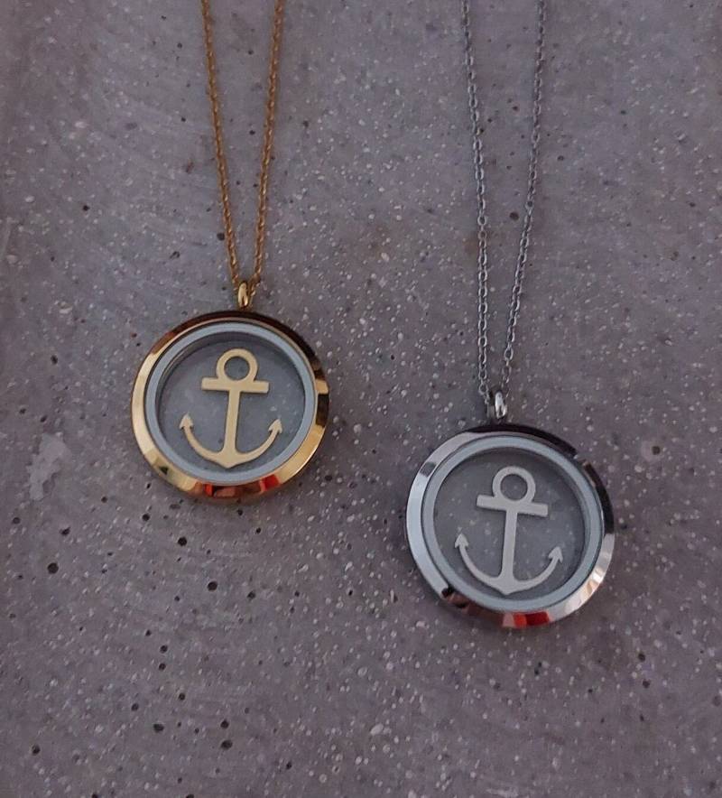 Kette "Anker" Medaillon von farbenspielschmuck