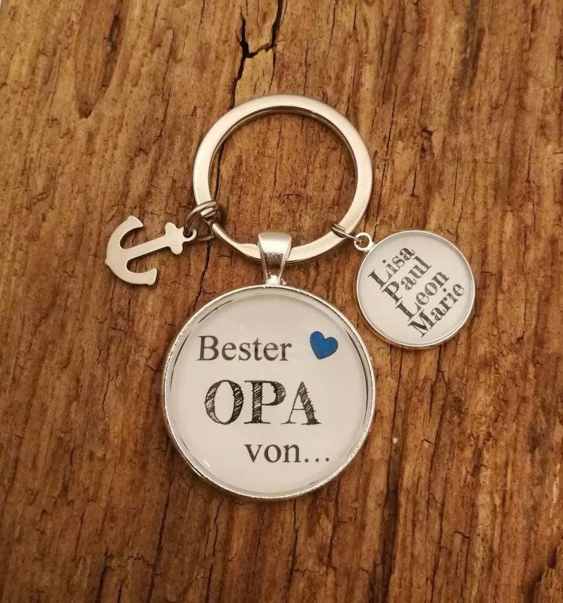 Schlüsselanhänger "Bester Opa" Personalisiert von farbenspielschmuck