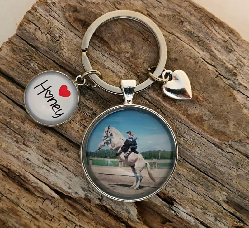 Schlüsselanhänger Mit Foto, Name, Datum, Motiv von farbenspielschmuck