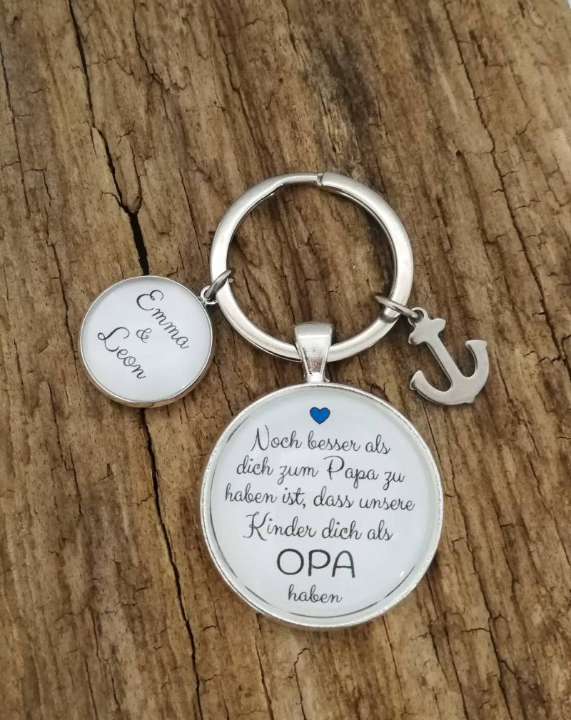 Schlüsselanhänger Papa/Opa Personalisiert von farbenspielschmuck