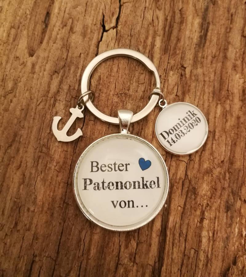 Schlüsselanhänger "Patenonkel" Personalisiert von farbenspielschmuck