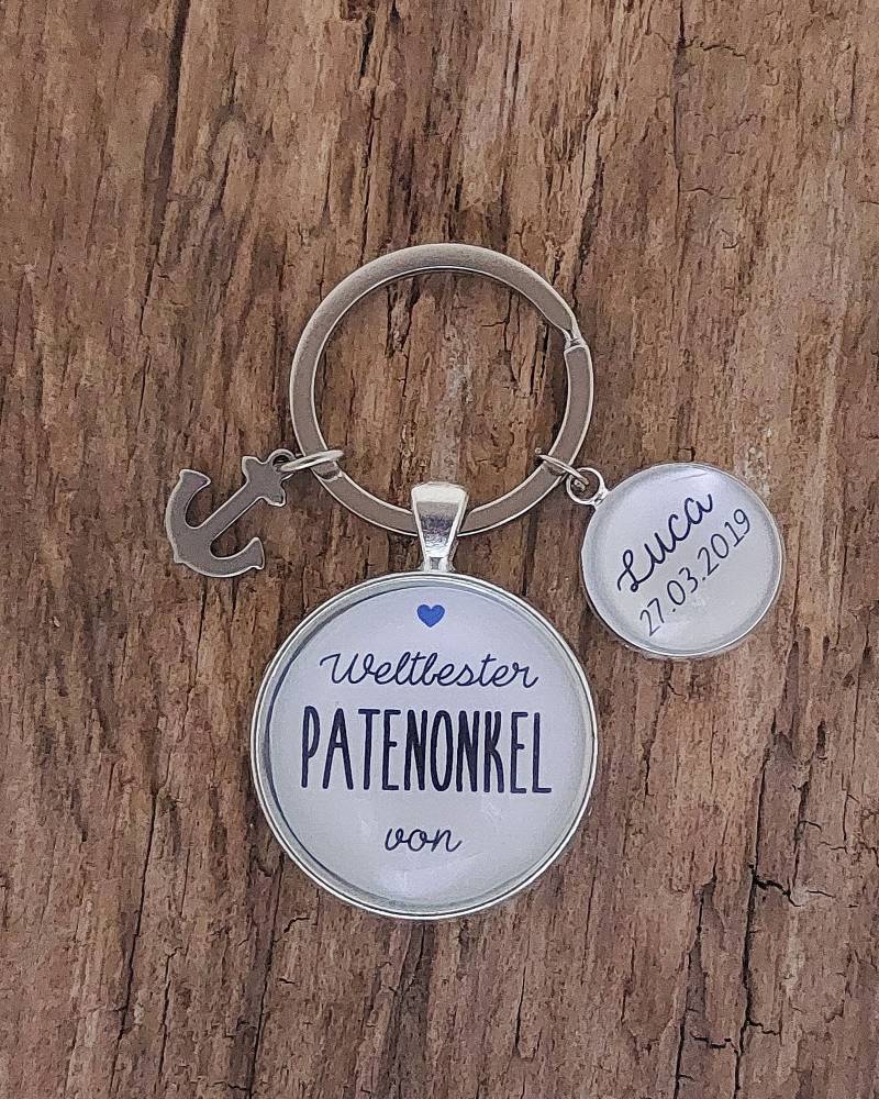 Schlüsselanhänger "Weltbester Patenonkel" Personalisiert von farbenspielschmuck