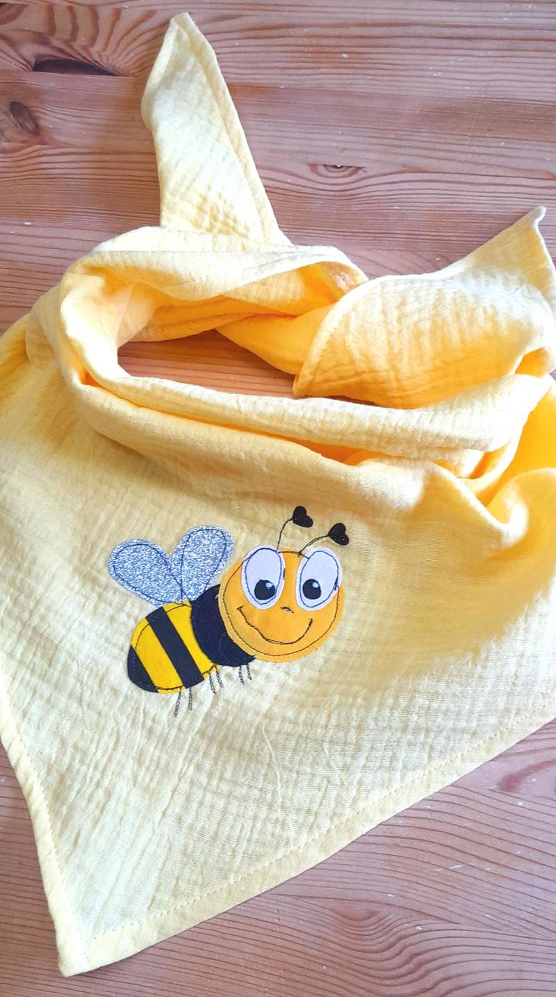 Halstuch Musselin Kinder, Musselintuch, Musselin, Halstuch Regenbogen, Halstuch Einhorn, Halstuch Ballerina, Halstuch Schmetterling, Halstuch Biene von farbkleckskerstin