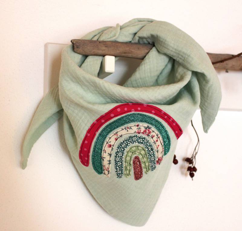 Halstuch Musselin Kinder, Musselintuch, Musselin, Tuch Herbst, Halstuch Regenbogen, Halstuch Einhorn, Halstuch Ballerina, Halstuch Schmetterling von farbkleckskerstin