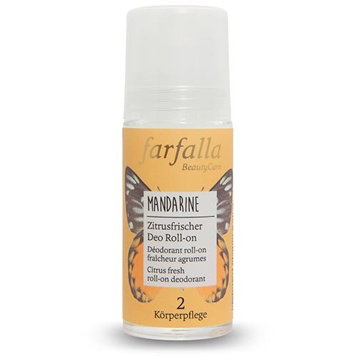 farfalla Men Deo Roll-on Mandarine - 50ml - Deodorant - Deodoarant mit 24h Schutz - 100% zertifizierte Naturkosmetik - Aluminiumfrei & vegan von farfalla