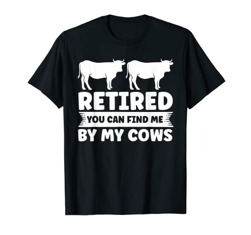Herren Im Ruhestand findest du mich bei meinen Kühen, Kühen. T-Shirt Herren Im Ruhestand findest du mich bei meinen Kühen, Kühen. T-Shirt von farm animal Gifts