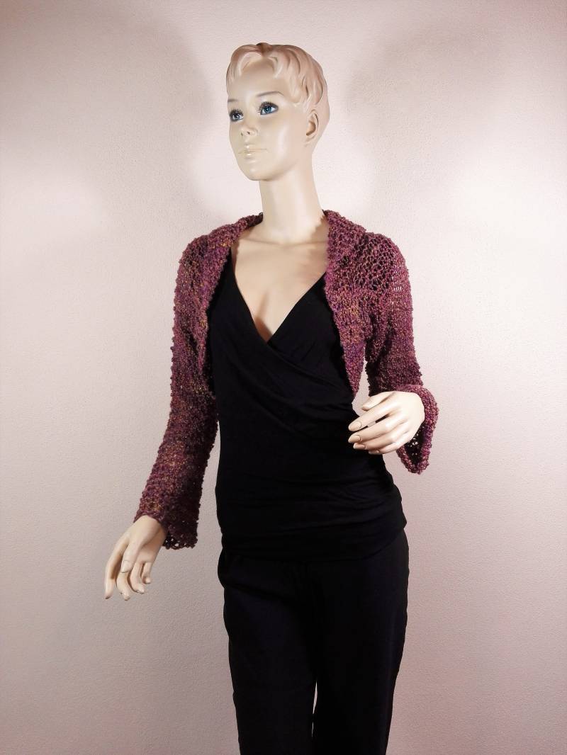 Bolero Mondschein, Handgestrickt, Größe S von faserkunst