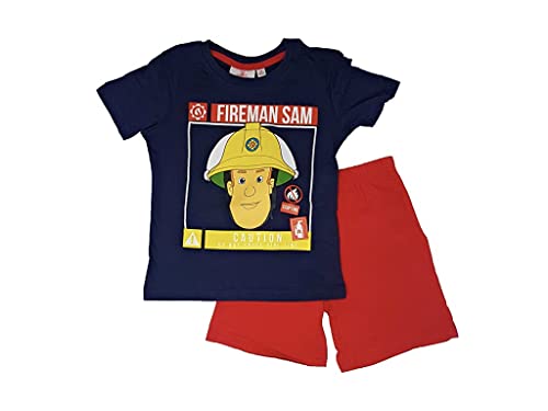 fashion uk Feuerwehrmann Sam Shorty Pyjama Schlafanzug (as3, Numeric, Numeric_110, Regular, blau) von fashion uk