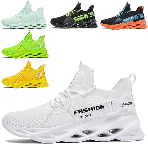 SSERHEHK Sportschuhe Laufschuhe Atmungsaktiv Leichte Turnschuhe Gym Fitness Sneaker für Herren Damen G133 White 39EU von SSERHEHK