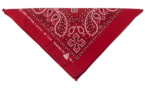 Bandana aus 100% Baumwolle, Premium-Qualität, Nicki-Halstuch für Damen und Herren, 50x50cm (Rot) BAN41 von fashionchimp