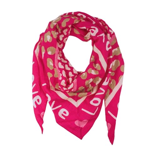 Dreieckschal für Damen in Musselin-Qualität, hochwertiger Motiv-Druck, Sommer-Halstuch - Made in Italy (Pink) von fashionchimp