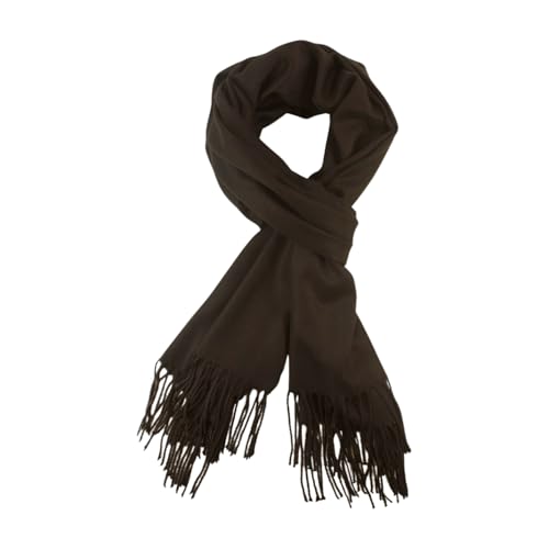 Pashmina-Schal für Damen mit langen Fransen, soft-weiche Stoffqualität, Damen-Halstuch (Schwarz) von fashionchimp
