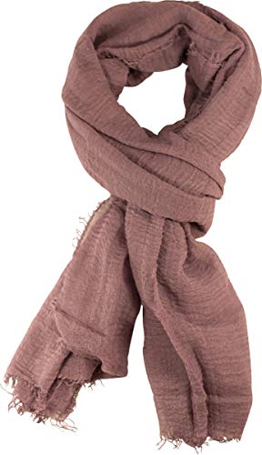 fashionchimp BASIC-Schal für Damen mit weichem Fransensaum, Tuch in leichter Qualität mit Baumwolle, einfarbig (Pflaume) von fashionchimp