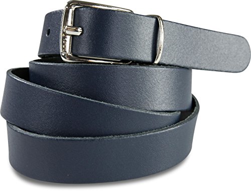 fashionchimp Basic Damengürtel aus 100% echtem Glatt-Leder, schmaler Gürtel, Breite ca. 2,0cm, Made In Germany (Blau, 110/BW95) von fashionchimp