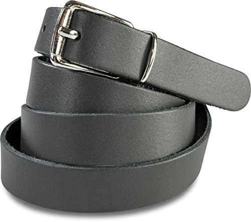 fashionchimp Basic Damengürtel aus 100% echtem Glatt-Leder, schmaler Gürtel, Breite ca. 2,0cm, Made In Germany (Grau, 115/BW100) von fashionchimp