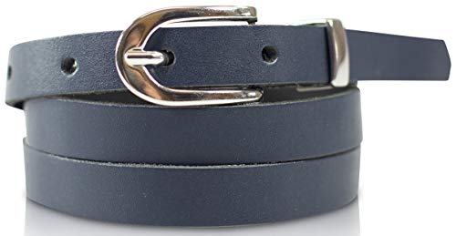 fashionchimp Basic Damengürtel aus 100% echtem Leder, schmaler Gürtel, Breite ca. 1,5cm, Made In Germany (Marineblau, 115/BW100) von fashionchimp