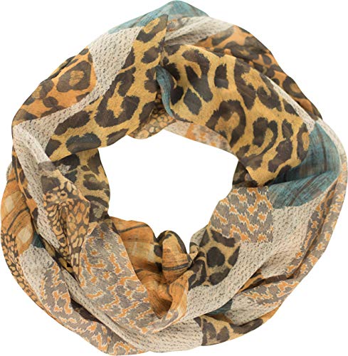 fashionchimp ® Damen-Loop mit Animal-Muster, Leoparden-Print, Schlangen, Schlauchschal, Sommer-Schal (Beige) von fashionchimp