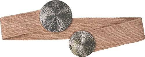 fashionchimp ® Damengürtel in Bast-Optik, dehnbarer Boho-Style Gürtel mit Tellerschließe, flexible Länge (Rosa, 70-85 cm) von fashionchimp